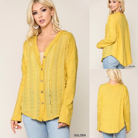 Crochet Lace Button Down Cardigan Boho Peasant - Picture 2 of 10